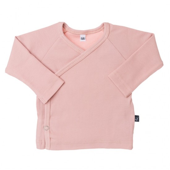 Overslagshirtje - RIB NUDE PINK