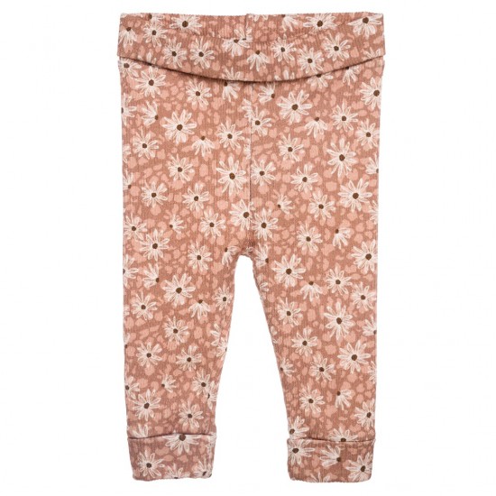 Broekje - RIB FLOWERS LEOPARD