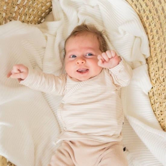 Overslagshirtje stripes beige