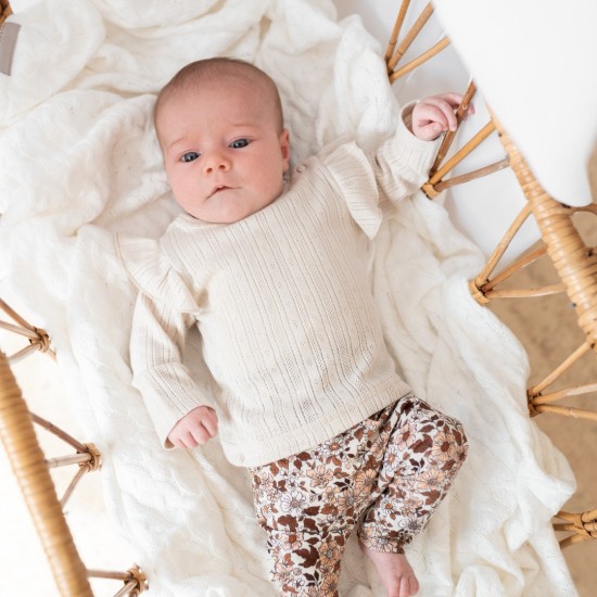 Ruffle Longsleeve - POINTELLE SAND